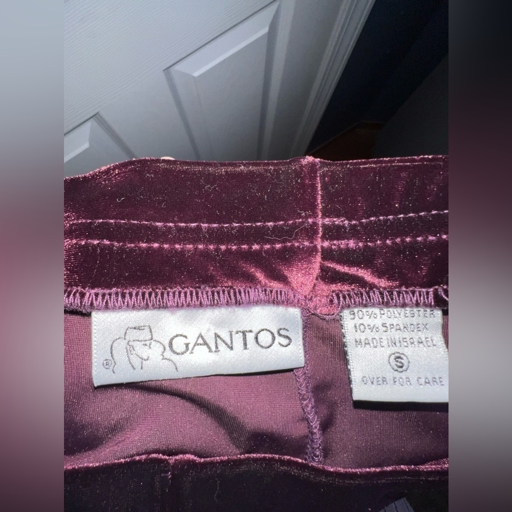 NWOT Gantos Women’s Small Purple Velour Flare Leg Dress Pant Pull On XS - Picture 5 of 14